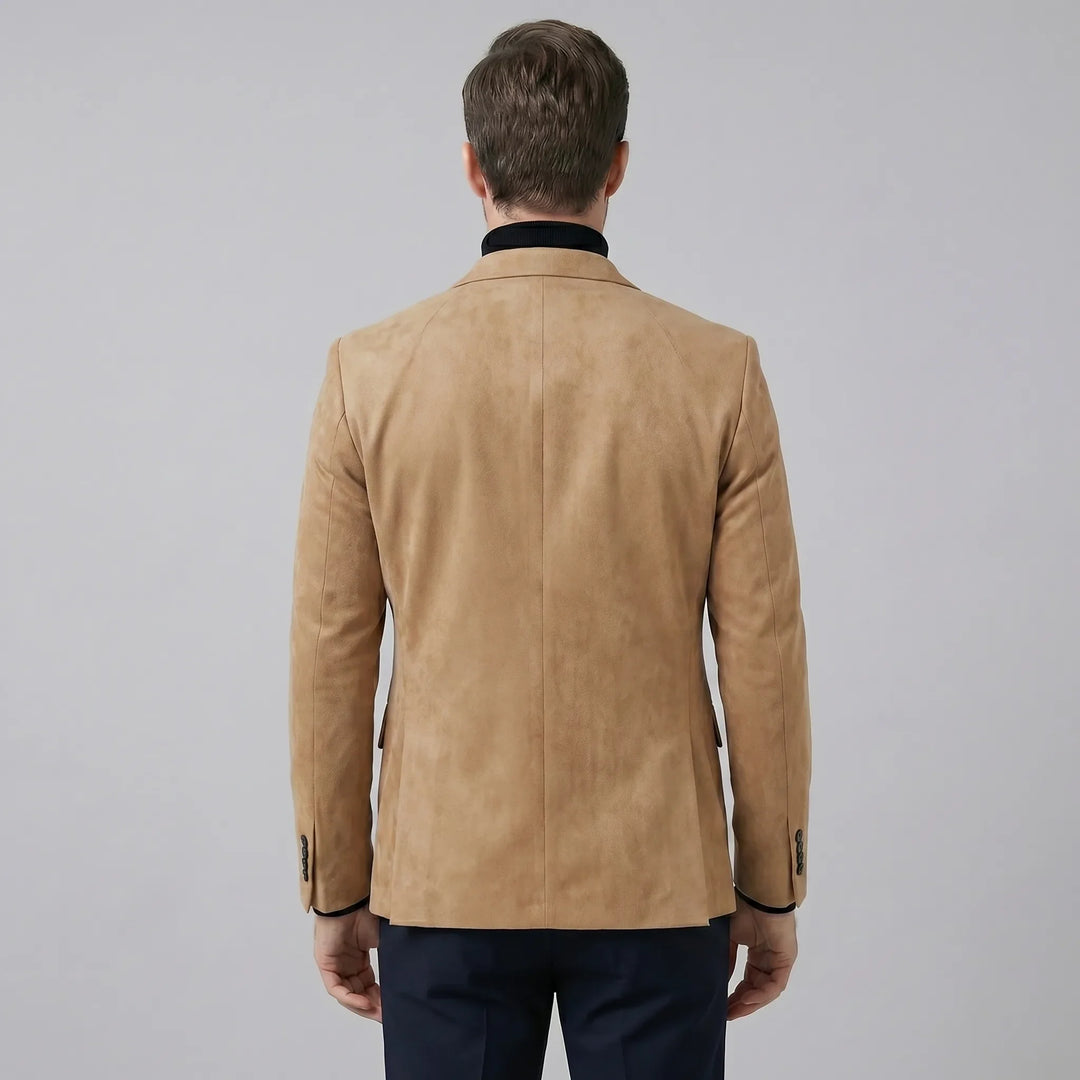 Dynamische heren slim fit blazer met V-hals, perfect voor de moderne man.
