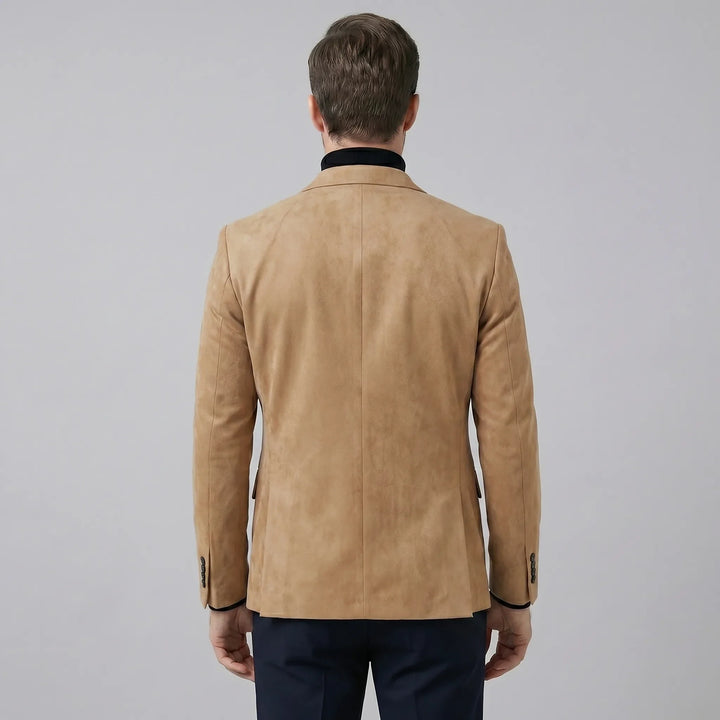 Dynamische heren slim fit blazer met V-hals, perfect voor de moderne man.