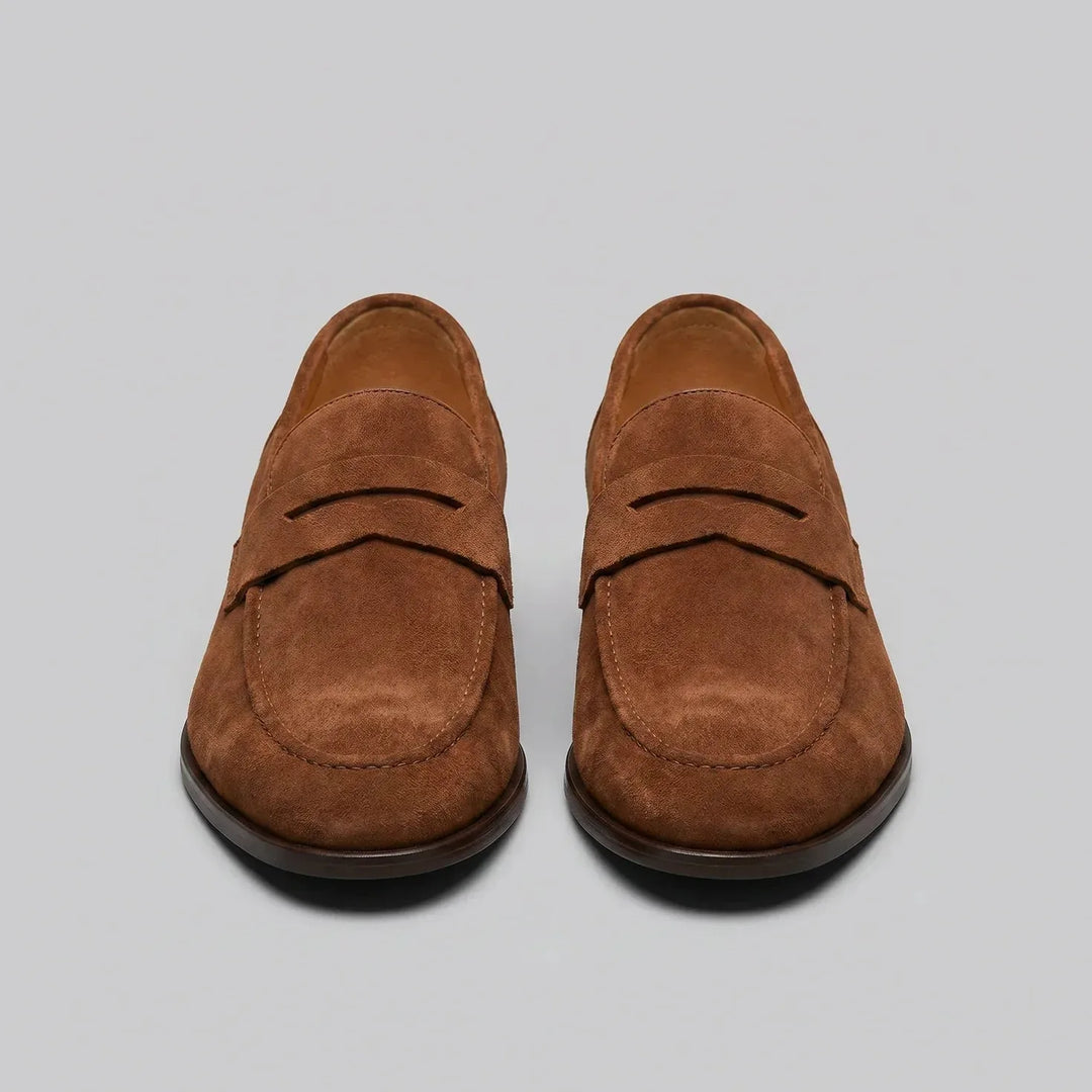 Groene heren penny loafers, stijlvolle en comfortabele keuze voor de moderne man.