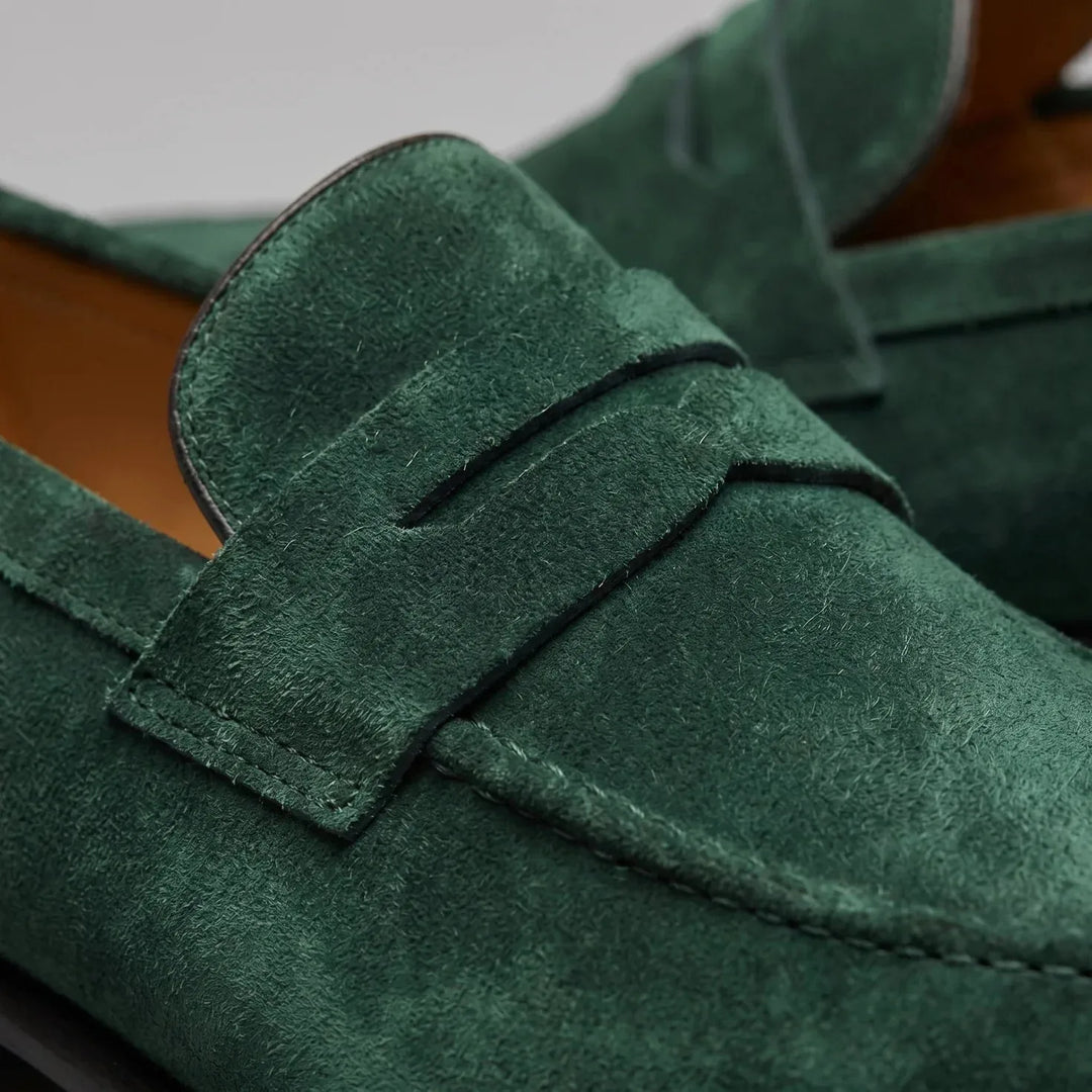 Beige heren penny loafers, klassieke slip-ons voor een relaxte en nette look, met comfort.