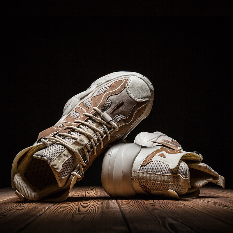 Lifestyle herensneakers: hoge, ademende en kleurrijke voor dagelijks comfort.
