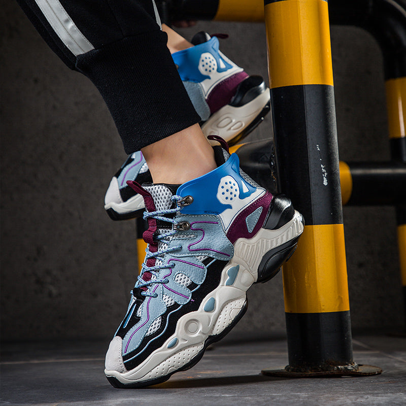 Trendy heren hoge sneakers in multi-color, met ademende stof voor optimaal comfort.