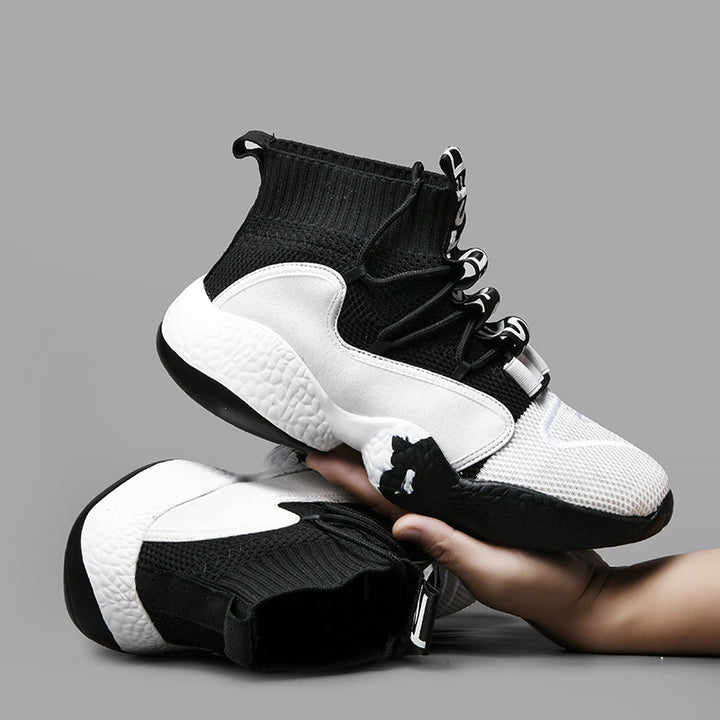 Heren multi-color veterschoenen, hoge sneakers in ademend design voor een frisse look.