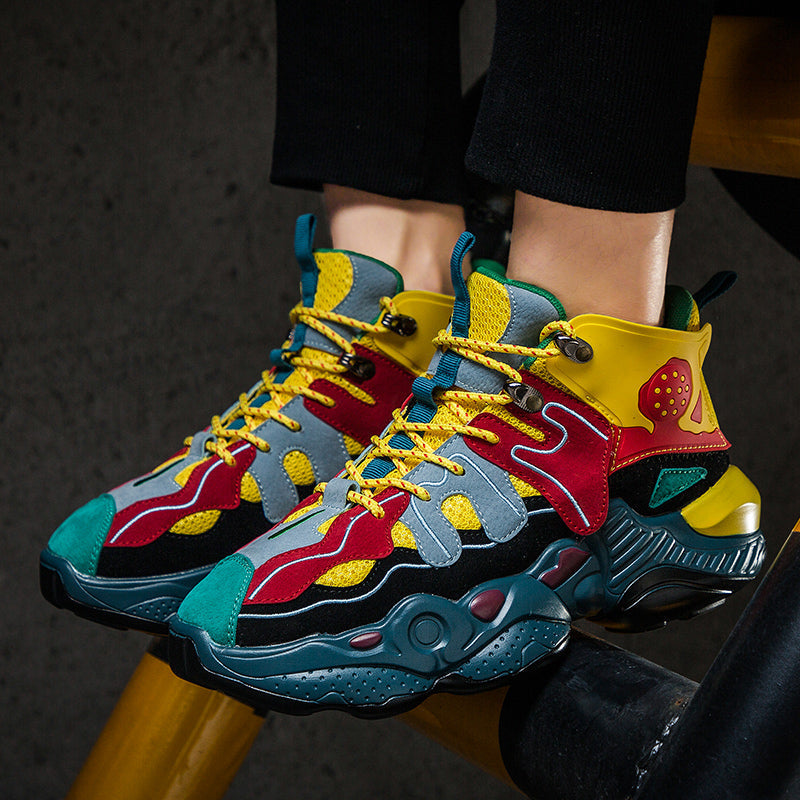 Trendy multi-color hoge herensneakers, ideaal voor lifestyle en dagelijks gebruik.