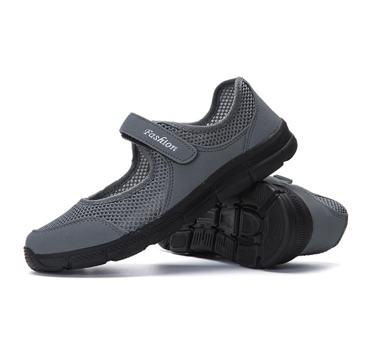 Dagelijkse dames comfortschoenen: lichtgewicht AirFlow instappers met ademende mesh en klittenband.