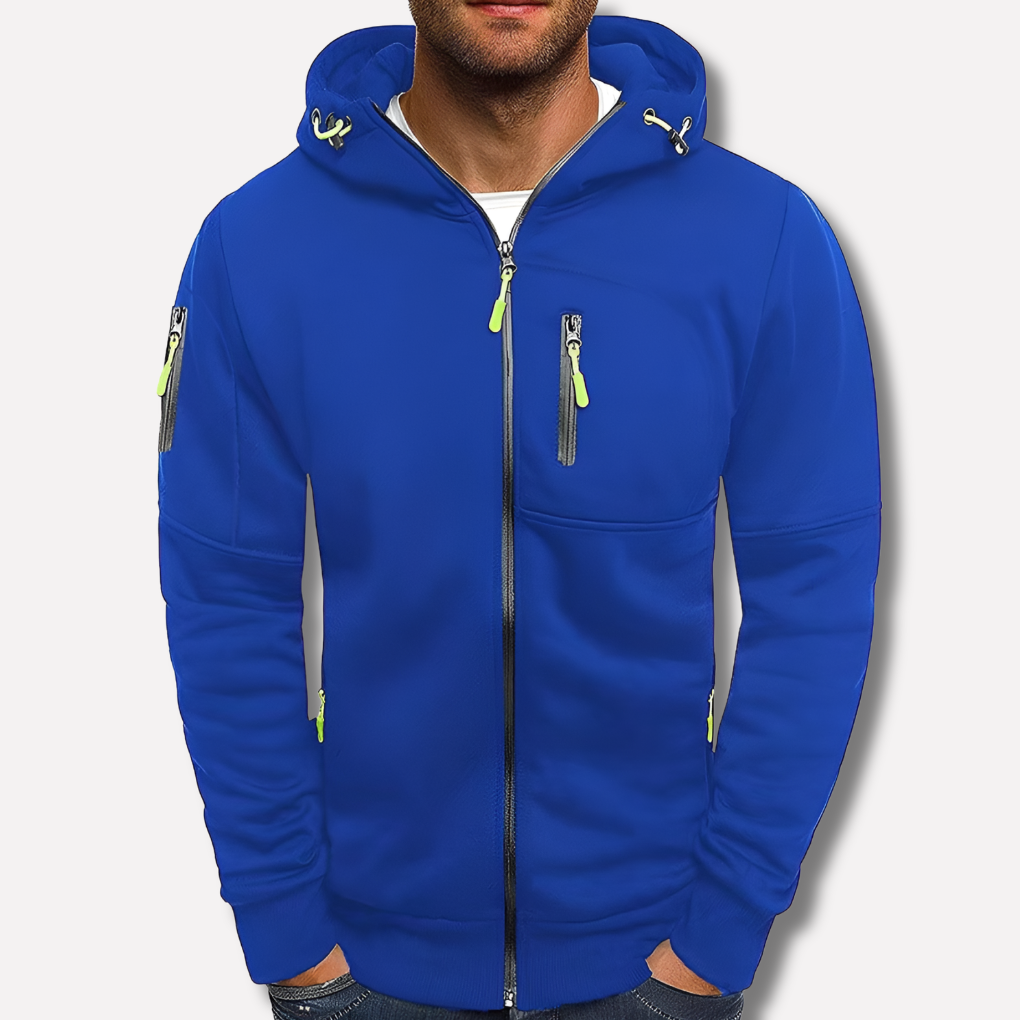 Comfortabele MetroFlex heren hoodie met rits. Stijlvolle capuchon trui voor dagelijkse casual kleding.
