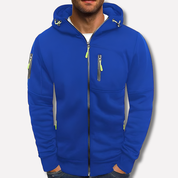 Comfortabele MetroFlex heren hoodie met rits. Stijlvolle capuchon trui voor dagelijkse casual kleding.