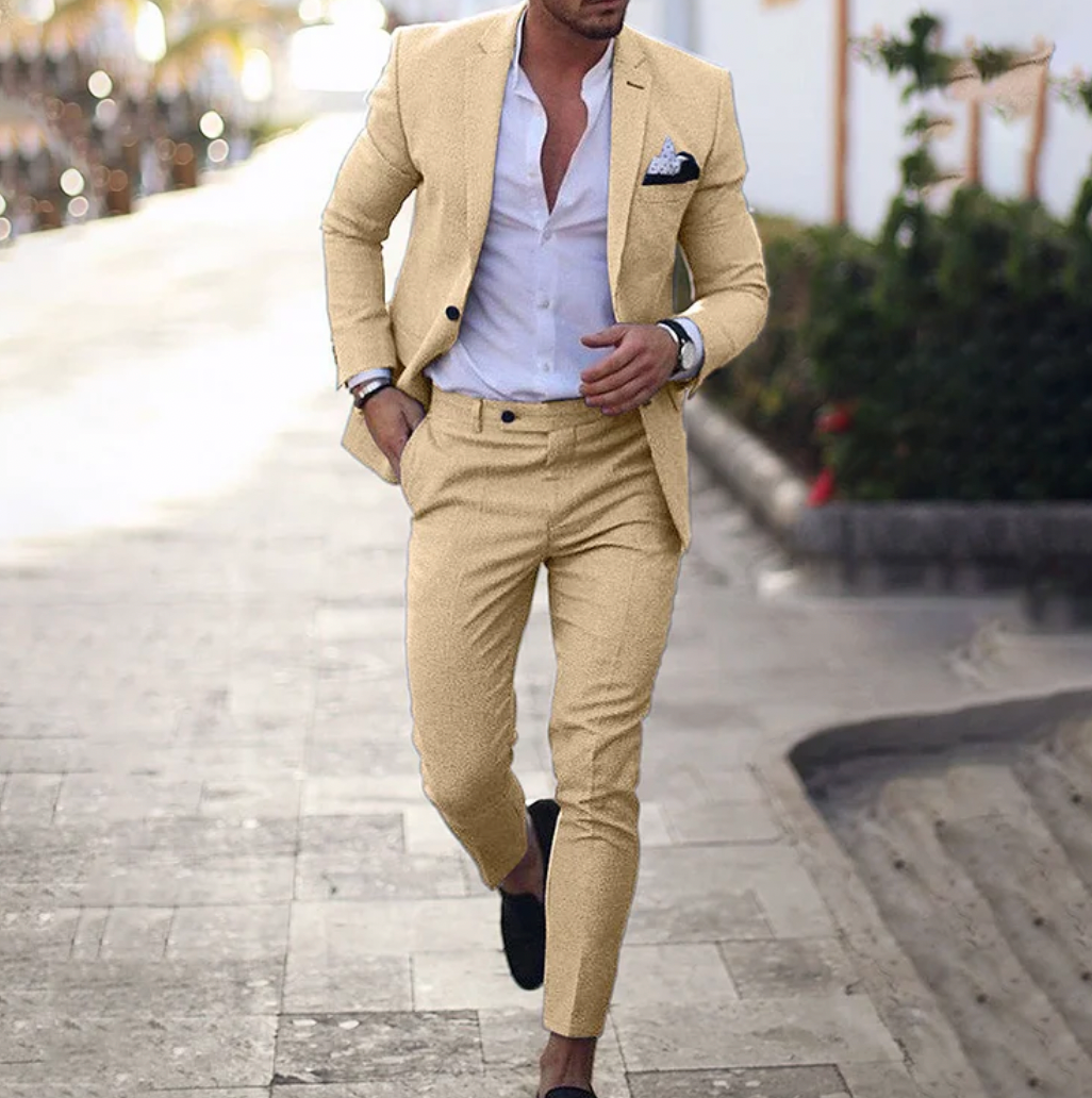 Stijlvol herenpak Lucas, veelzijdig gedragen voor een ontspannen, moderne business casual look, ideaal voor mode.