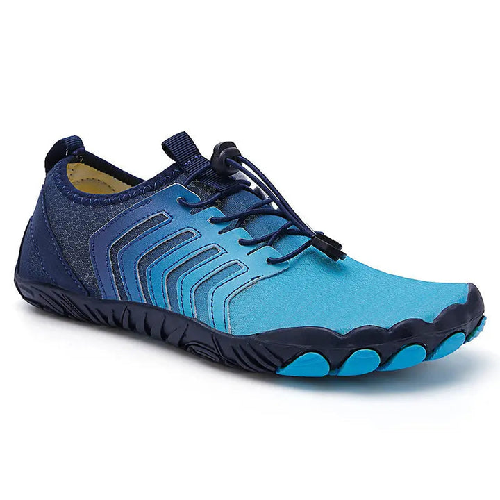 Ademende Jett minimalistische barefootschoenen, unisex. Geschikt voor natuurlijk lopen en wandelen.