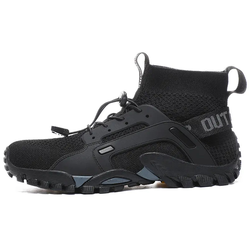 Heren Robin minimalistische barefoot trainers in blauw, lichtgewicht en flexibel voor natuurlijk loopgevoel.