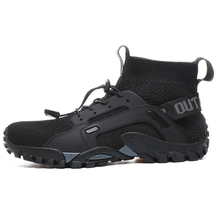 Heren Robin minimalistische barefoot trainers in blauw, lichtgewicht en flexibel voor natuurlijk loopgevoel.