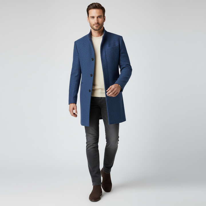 Hoogwaardige stoftextuur van de Michael heren winterjas, garandeert duurzaamheid en een luxe gevoel.