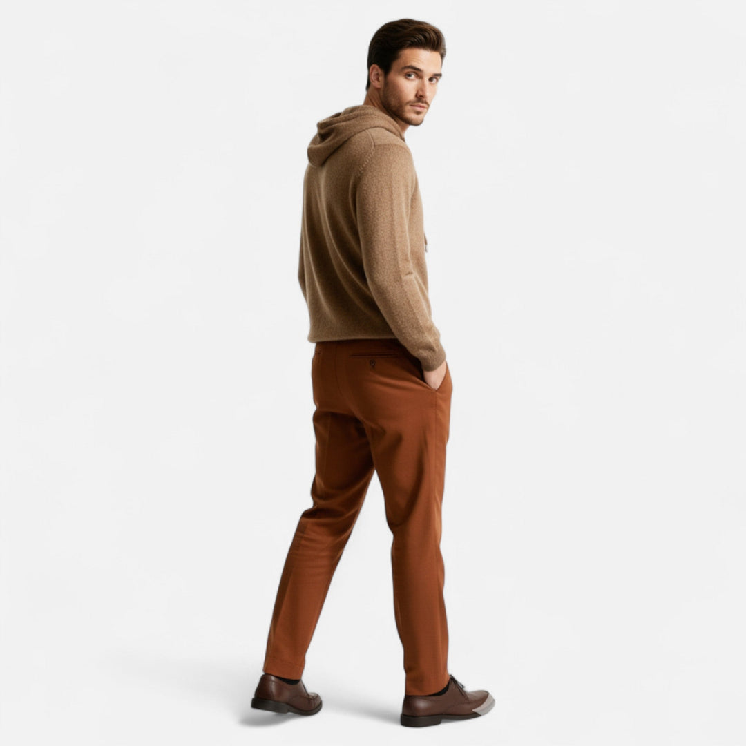 Comfortabele luxe heren capuchontrui, minimalistisch design, warme pullover Leo voor herfst/winter.