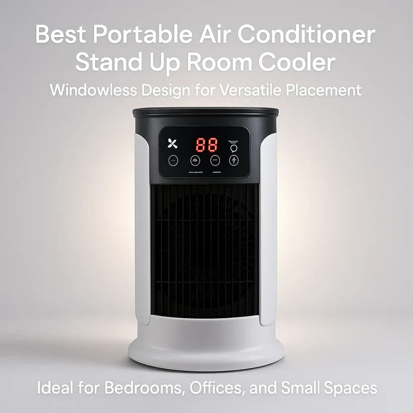 Climora mobiele airco: krachtige verkoeling zonder afvoerslang. Compact en ideaal voor een fris binnenklimaat.