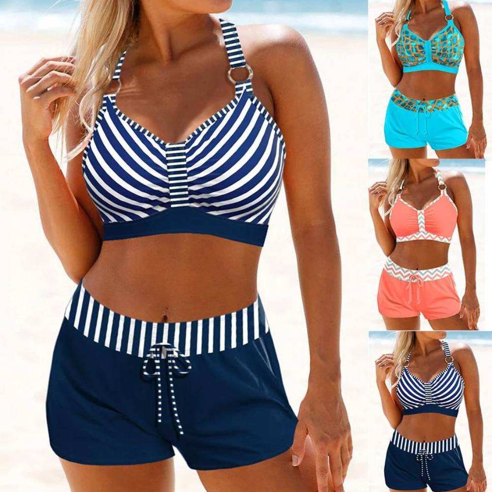 Stijlvolle dames zwemset: tweedelige bikini, comfortabel voor strand en zwembad. Perfecte zomerkleding.