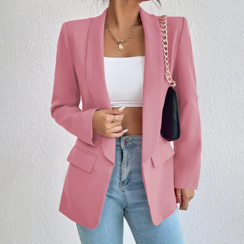 Modieuze Isa damesblazer: veelzijdig jack voor herfst/lente, elegant en comfortabel.