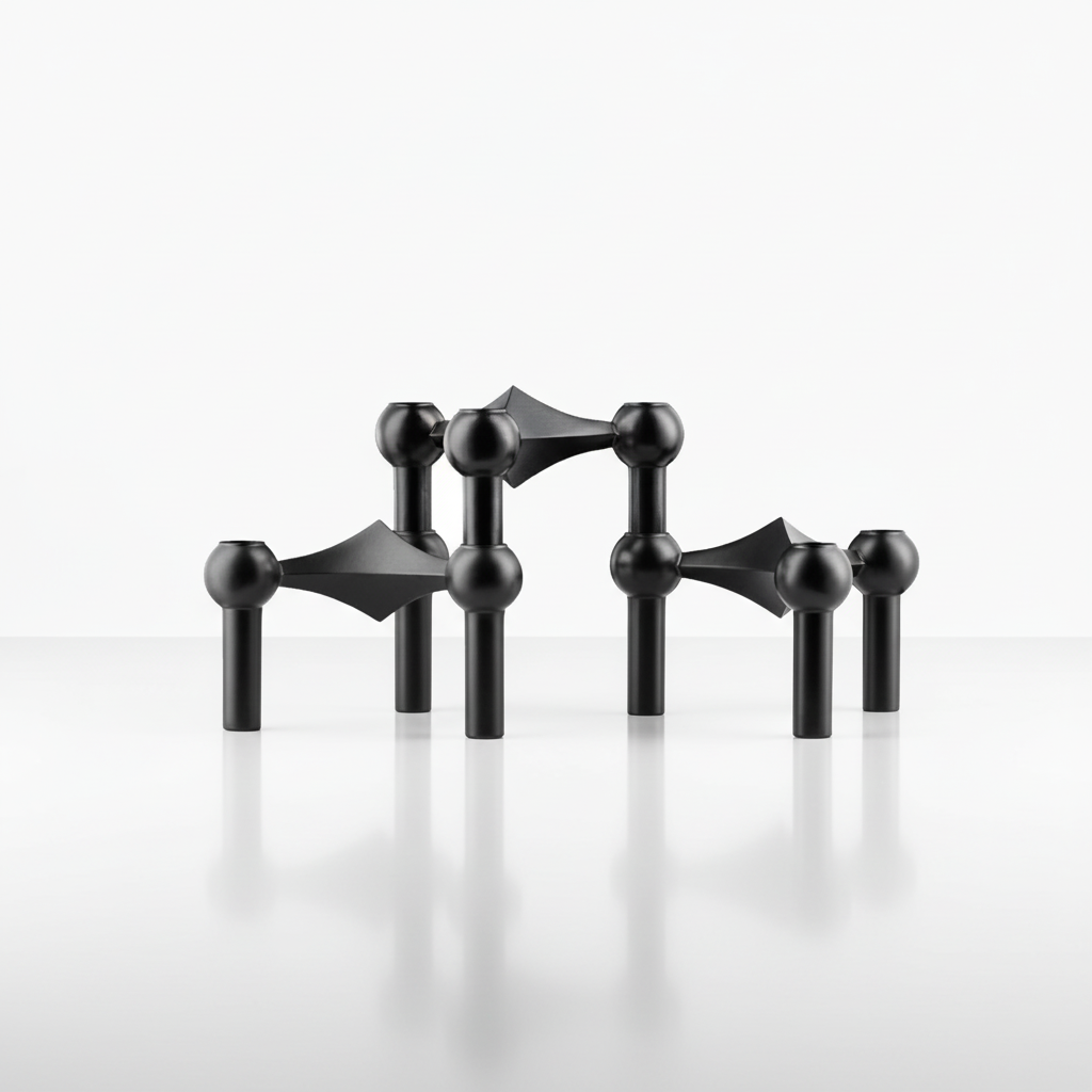 Flexibele modulaire tafeldecoratie set, personaliseerbare kaarsenhouder voor sfeer. Modern design woonaccessoire.
