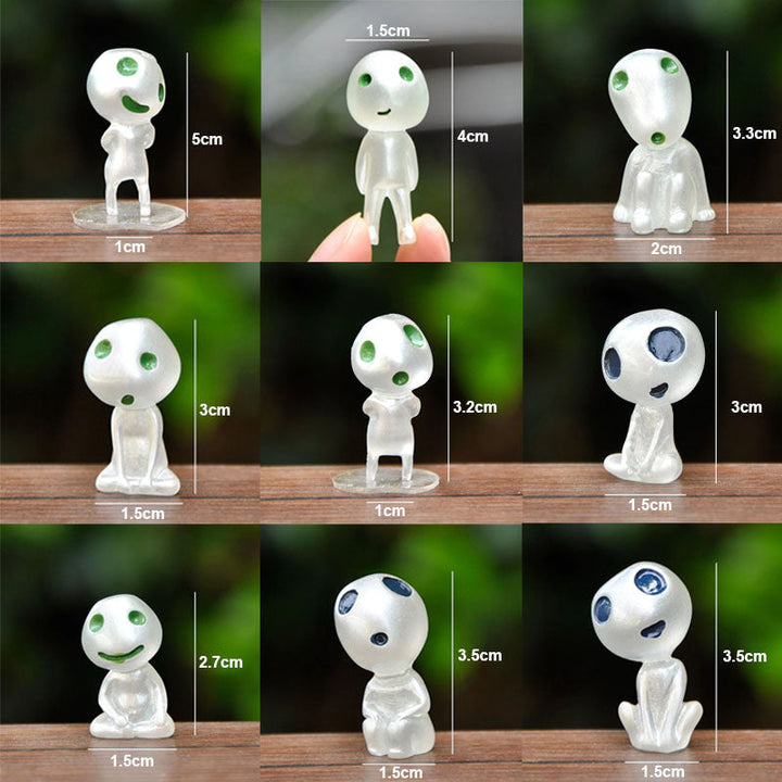 Tuinaccessoires: 20 glow-in-the-dark geestjes van hars, perfect voor paden of bloembedden.