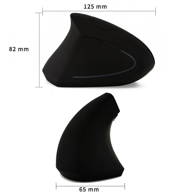 Compacte draadloze ergonomische muis, bevordert gezonde houding, ideaal voor elke thuiswerkplek.