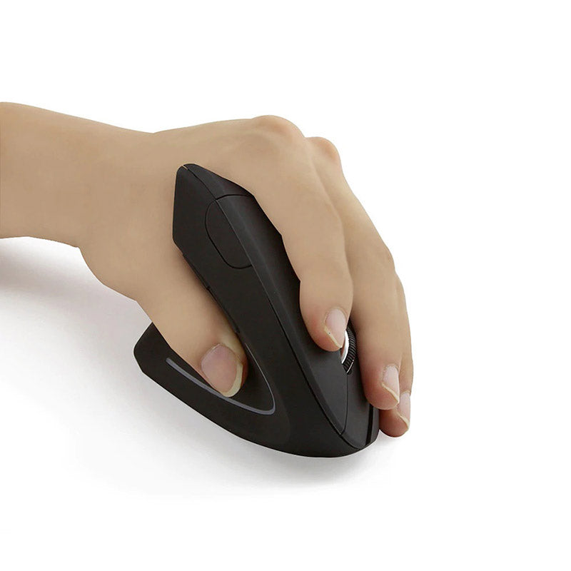 Rechtshandige draadloze ergonomische muis, design voor urenlang comfortabel en gezond computergebruik.