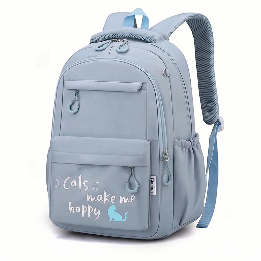 Schoolrugzak met diverse vakken voor laptop, boeken en lunch. Alles netjes geordend in deze multivak tas.