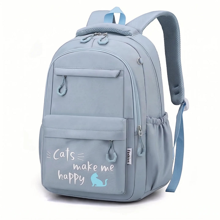 Schoolrugzak met diverse vakken voor laptop, boeken en lunch. Alles netjes geordend in deze multivak tas.