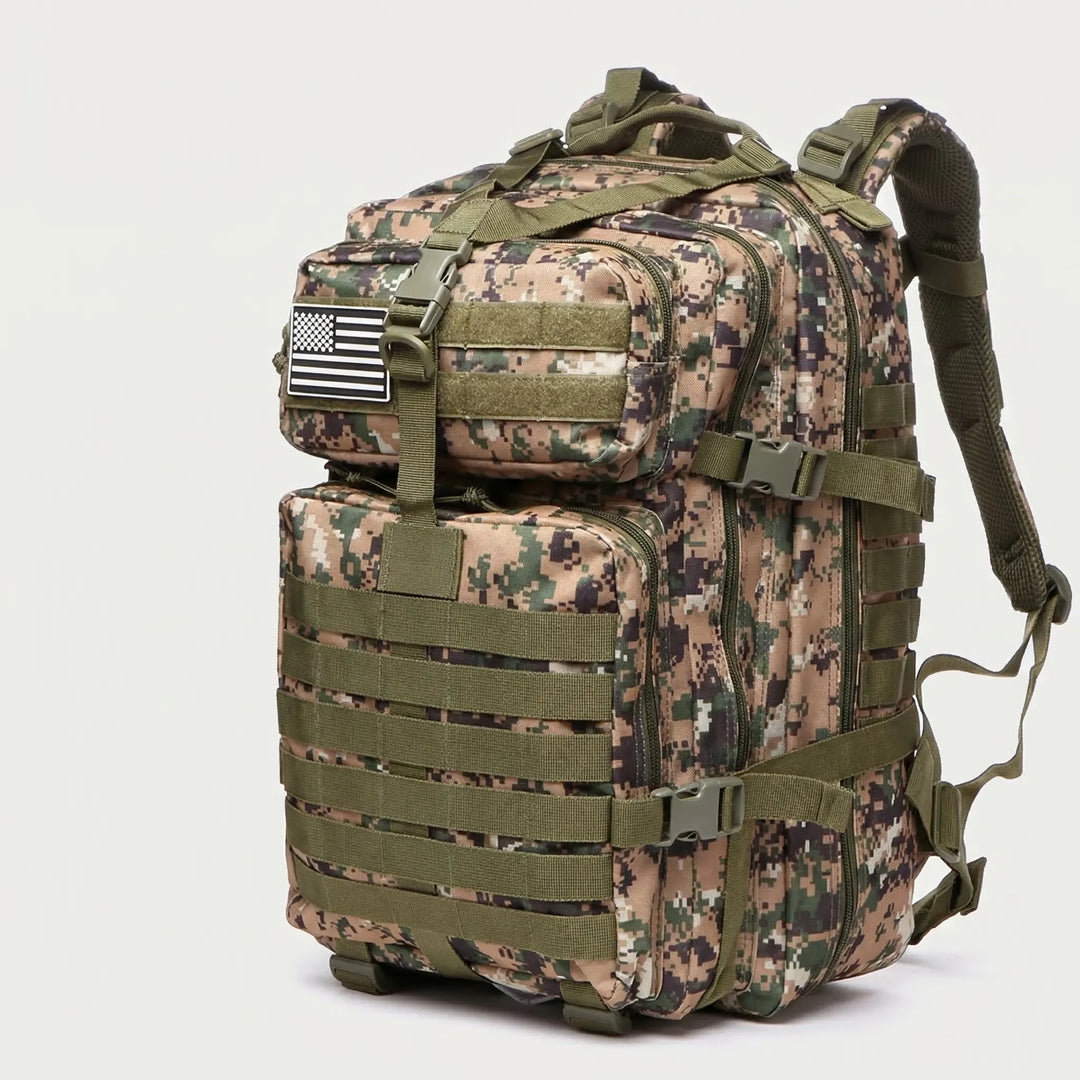 Avontuurlijke 50 liter rugzak, waterafstotend en met MOLLE voor kamperen, wandelen en reizen.