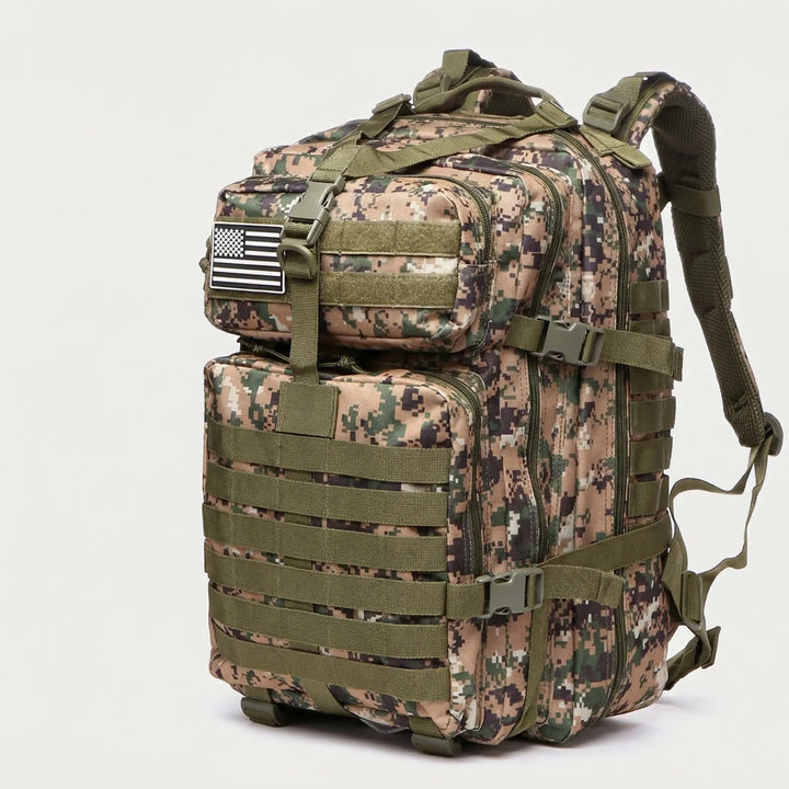 Avontuurlijke 50 liter rugzak, waterafstotend en met MOLLE voor kamperen, wandelen en reizen.