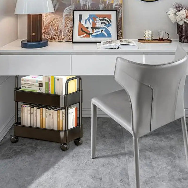 Praktische mobiele boekenplank trolley met wielen, een flexibele opbergoplossing voor boeken en meer in elke kamer.