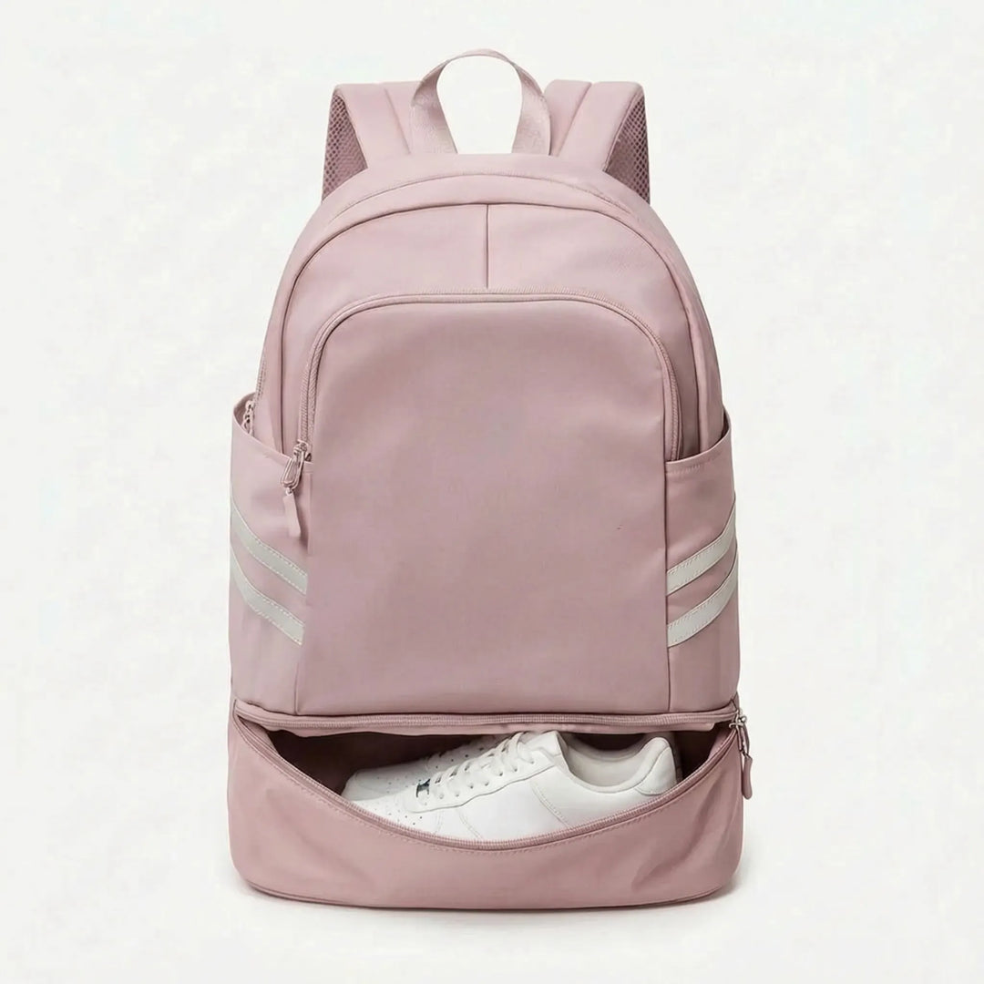 Ruime dames dagrugzak, ideaal als reistas, met aparte vakken voor schoenen en kleding, voor perfecte organisatie.
