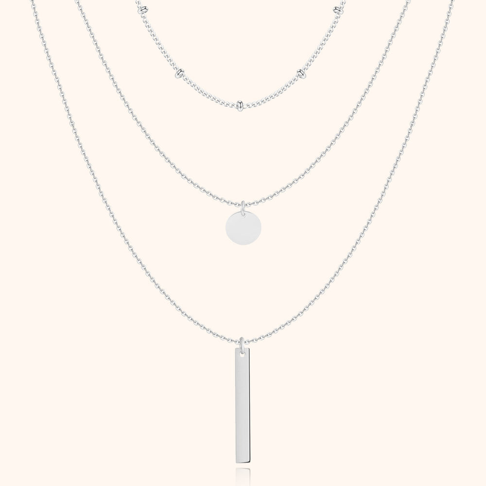 Verfijnde gelaagde ketting voor dames, driedubbele stijl. Verstelbaar en elegant s925 zilveren of gouden sieraad.
