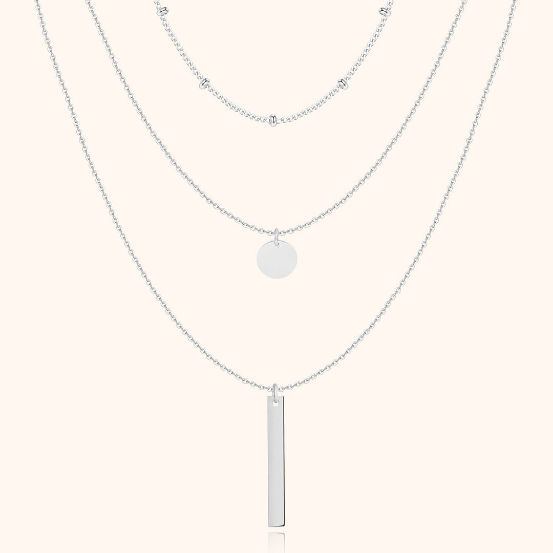 Verfijnde gelaagde ketting voor dames, driedubbele stijl. Verstelbaar en elegant s925 zilveren of gouden sieraad.