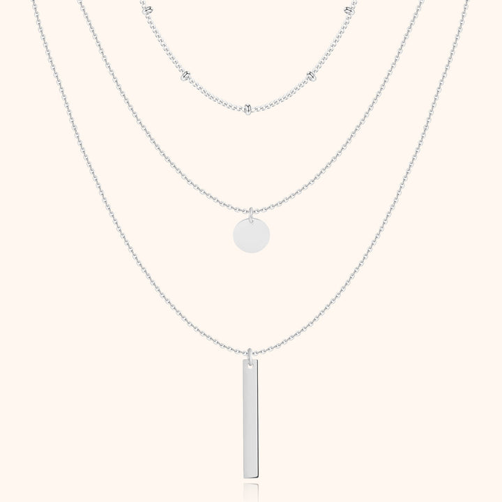 Verfijnde gelaagde ketting voor dames, driedubbele stijl. Verstelbaar en elegant s925 zilveren of gouden sieraad.