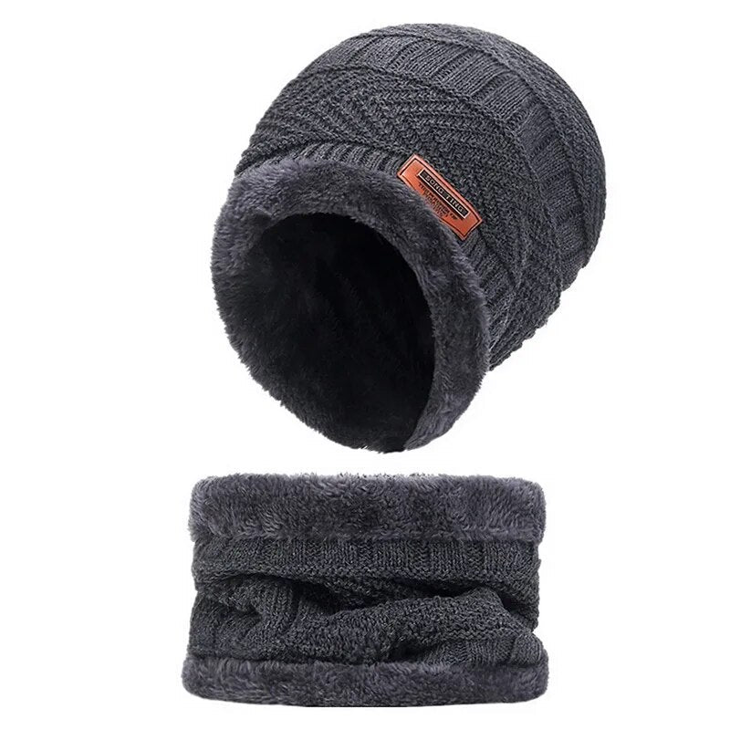 Unisex PolarPosh Duo muts & sjaal winterset; warm, gebreid voor ultiem comfort bij koud weer.