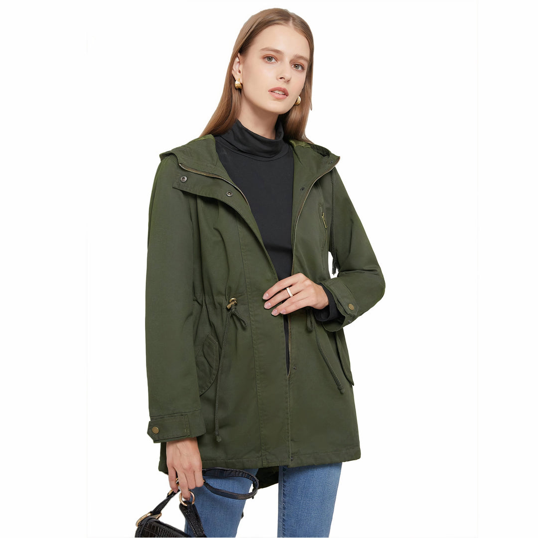Dames winddichte trenchcoat, ideaal voor lente en herfst. Modieuze lange jas voor elke gelegenheid.
