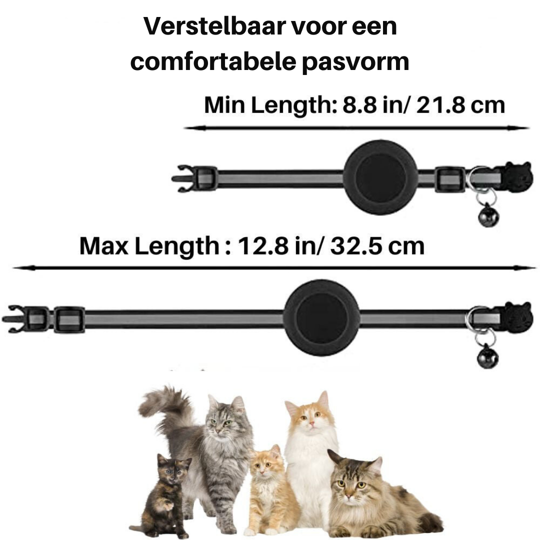 Rode kattenhalsband Milo voor huisdieren, met belletje en veilige sluiting.