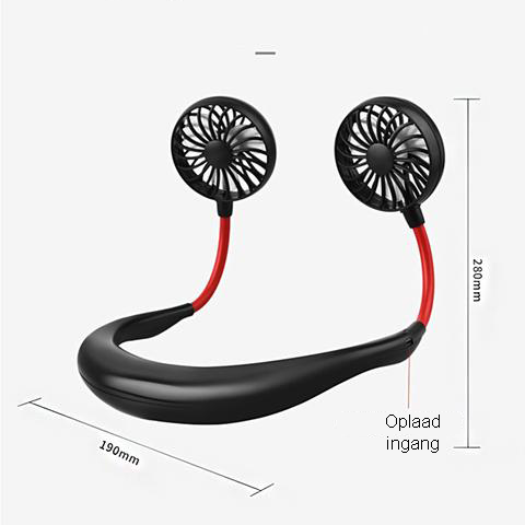 Zomerse hitte bestrijden met deze draagbare USB nekventilator. Frisse lucht altijd binnen handbereik.