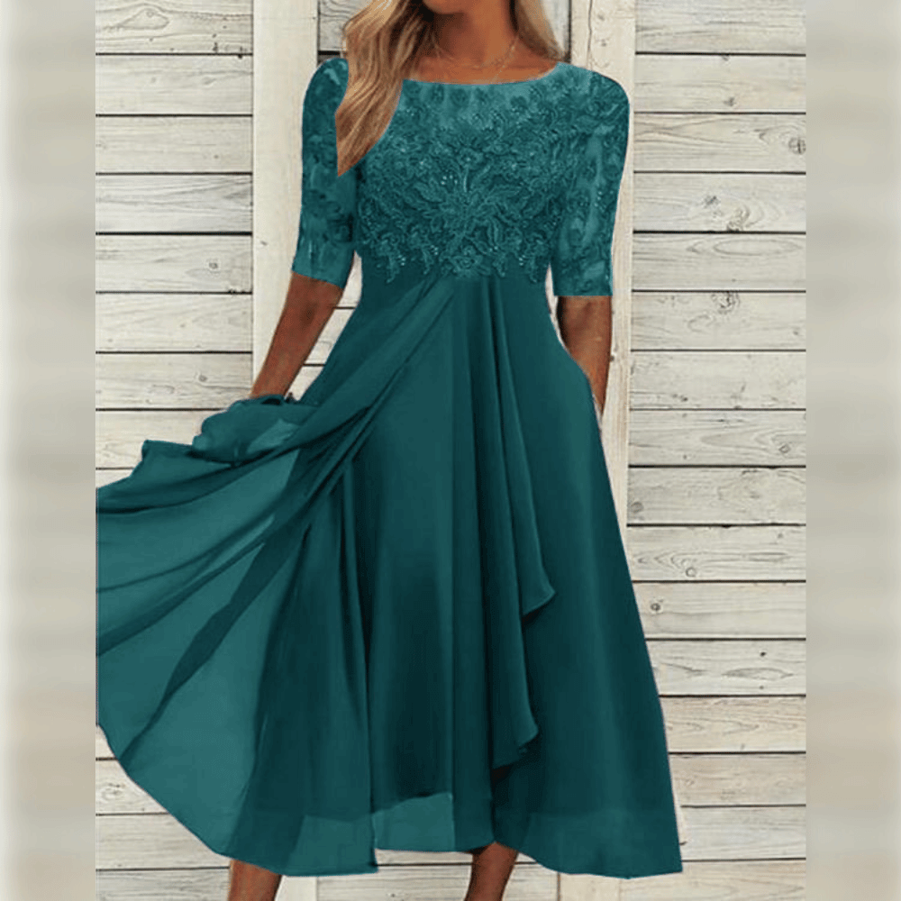 Veelzijdige dames kanten jurk; stijlvolle feestjurk, comfortabele zomerjurk of elegante strandjurk.