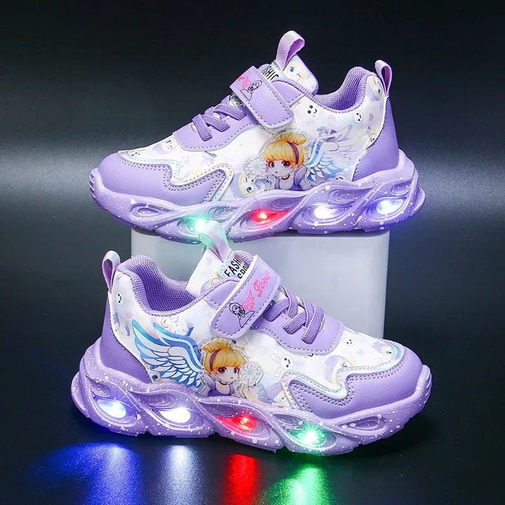 Comfortabele lichtgevende kinder sneakers met LED-zool en stevige antislip zool.