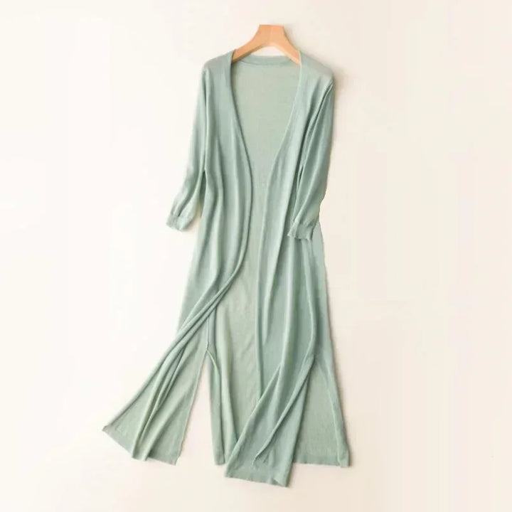 Elegant lang dames vest, veelzijdig voor casual chic outfits en warme dagen.