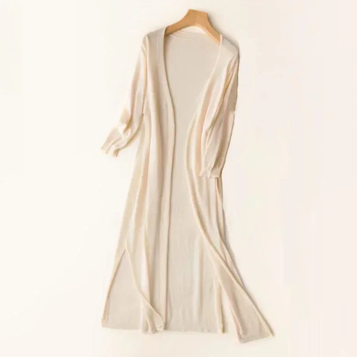 Dames lang vest, een must-have voor zomerse avonden; elegant en lichtgewicht.