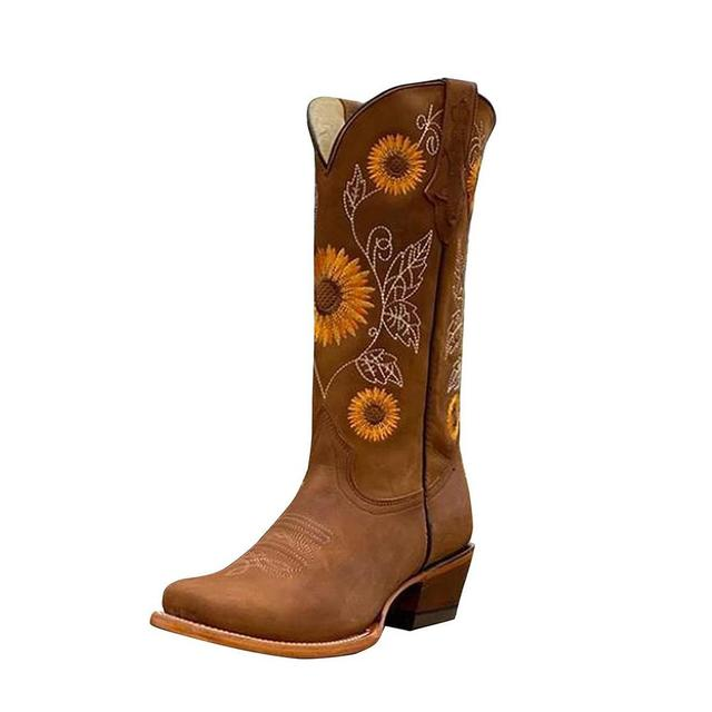 Modieuze dames westernlaarzen voor herfst/winter. Orthopedische instaplaarzen van PU leer voor optimaal comfort.