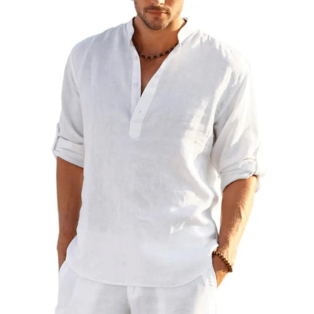 Heren zomers overhemd, lange mouw, een must-have voor casual herenkleding en comfortabele vakantie outfits.