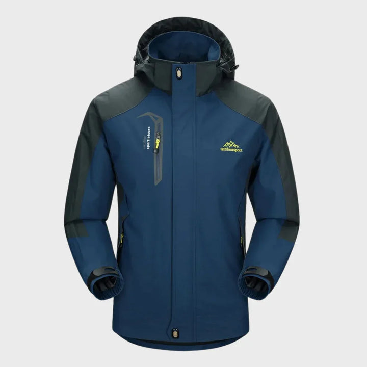 Stijlvolle heren all-weather jas met capuchon, water- en winddicht. Perfect voor outdoor en casual gebruik.
