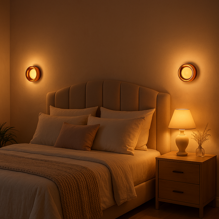 Moderne LED wandlamp met unieke kuiltjestextuur, perfect voor energiezuinige binnenverlichting.