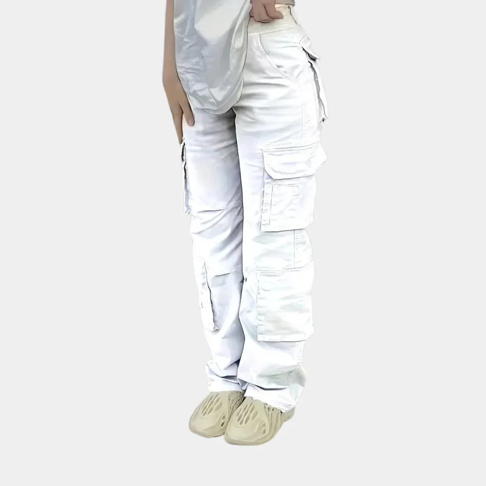 Trendy Hoymans dames streetwear cargobroek met high-waist, zachte katoenmix en losse pasvorm voor comfort.