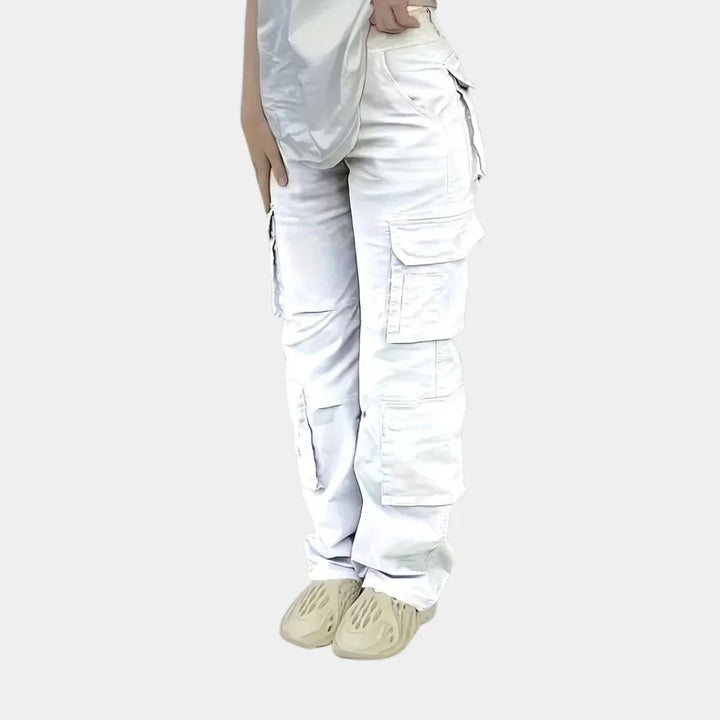 Trendy Hoymans dames streetwear cargobroek met high-waist, zachte katoenmix en losse pasvorm voor comfort.