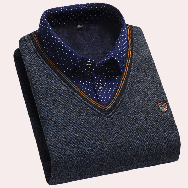 Comfortabele heren nette trui met overhemdkraag, een veelzijdige en stijlvolle toevoeging aan elke outfit.