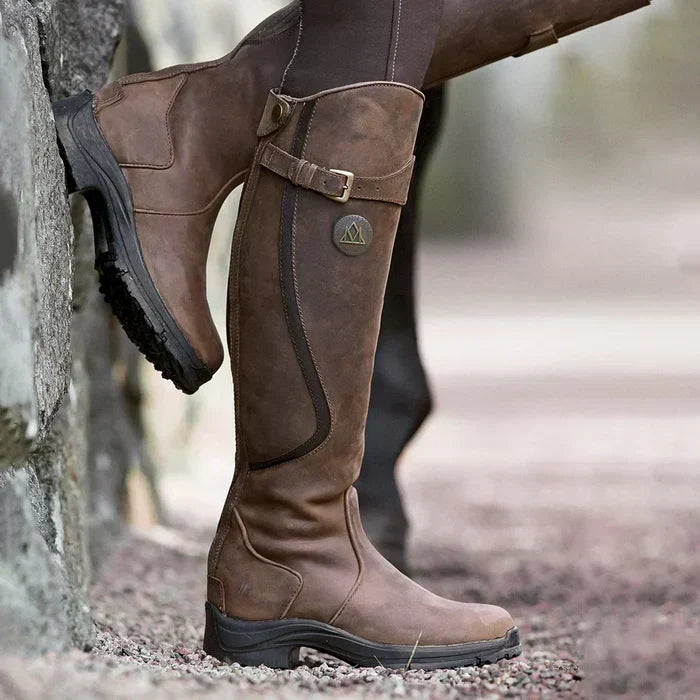 Elegante dames vintage kniehoge laarzen 'Luna' voor herfst/winter; tijdloze stijl en comfort.