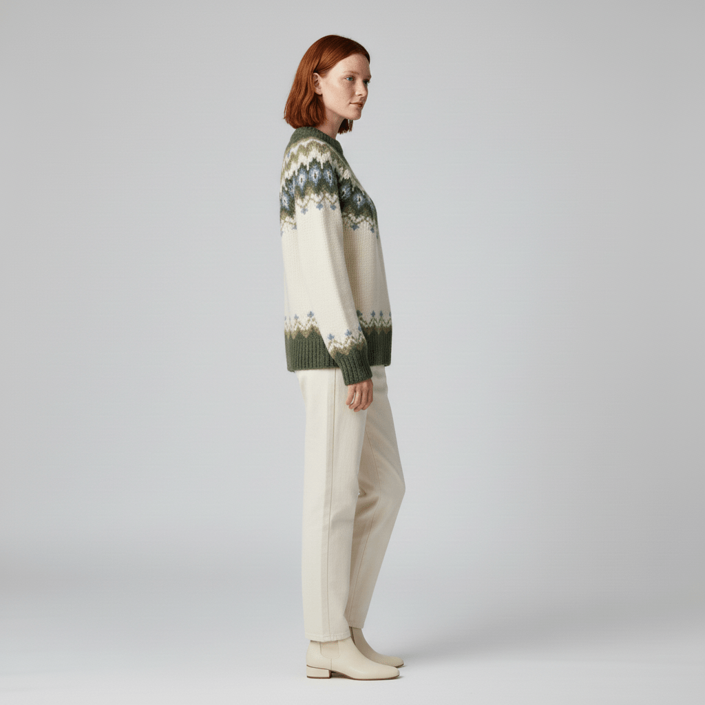 Modieuze Scandinavische damestrui Audrey, tijdloos design voor dagelijkse kleding.